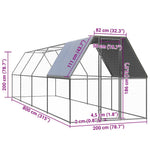 Kültéri horganyzott acél tyúkól 2 x 8 x 2 m 5