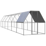 Kültéri horganyzott acél tyúkól 2 x 12 x 2 m