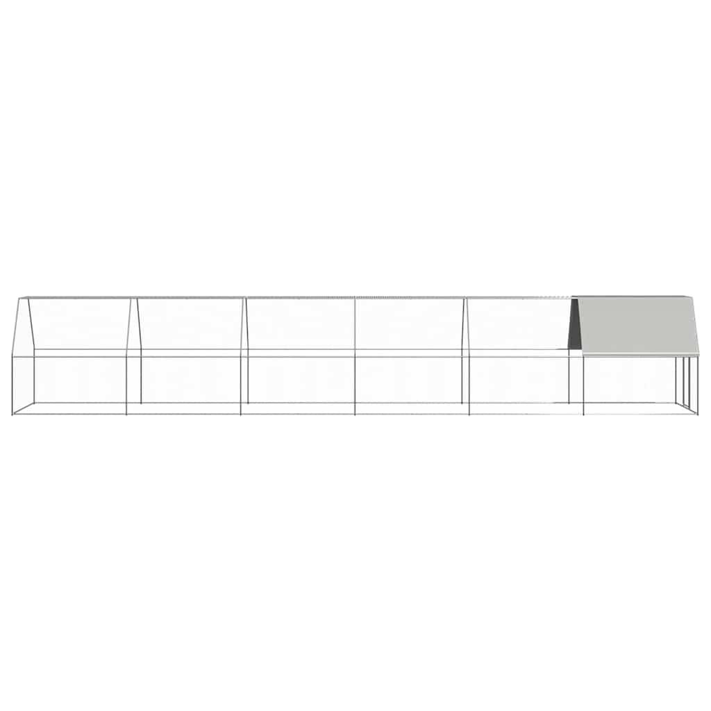 Kültéri horganyzott acél tyúkól 2 x 12 x 2 m 3