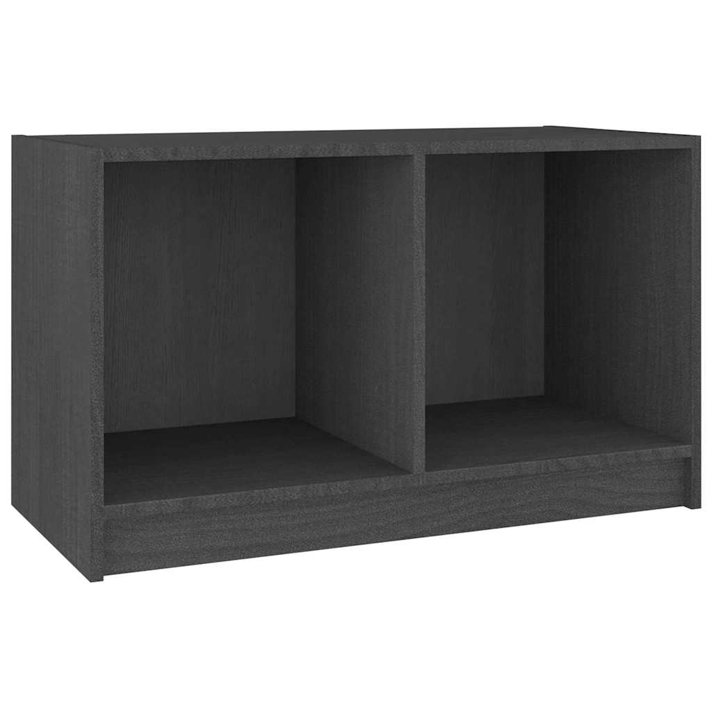 Szürke tömör fenyőfa TV-szekrény 70 x 33 x 42 cm 2
