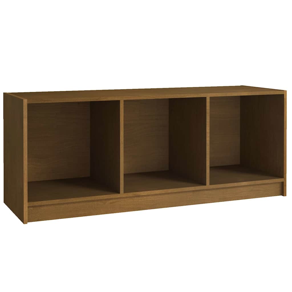 Mézbarna tömör fenyőfa TV-szekrény 104 x 33 x 41 cm 2