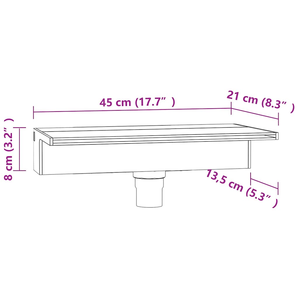 Akril vízeséskifolyó RGB LED-ekkel 45 cm 12