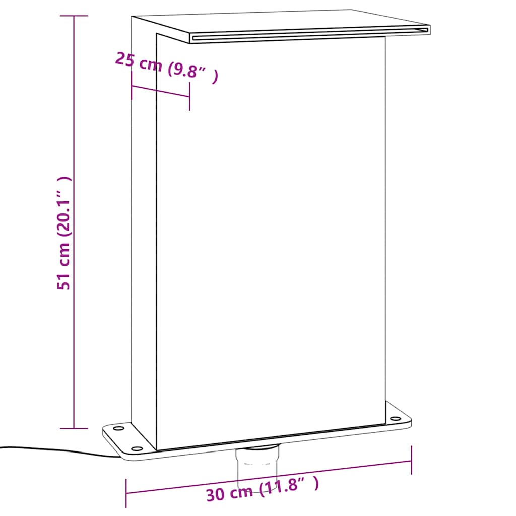 Akril medenceszökőkút RGB LED-ekkel 51 cm 15