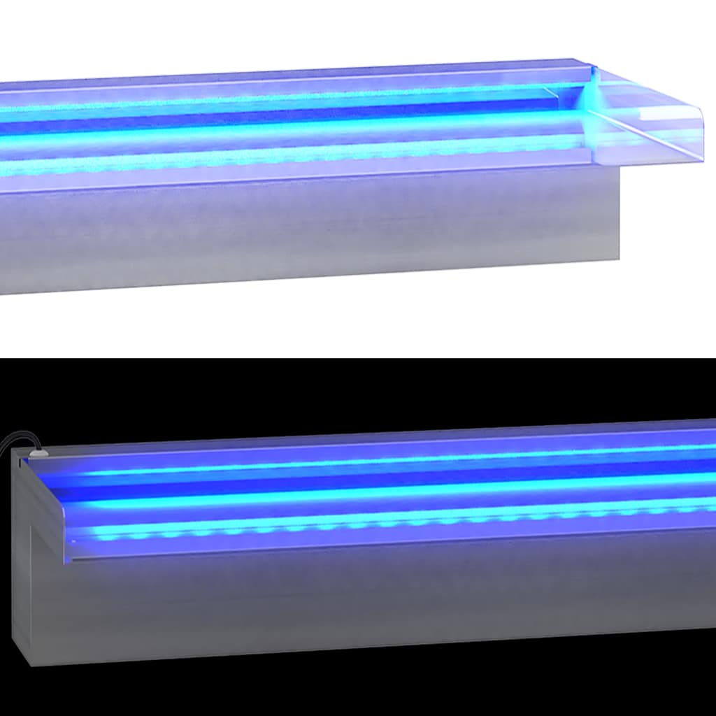 Rozsdamentes acél vízeséskifolyó RGB LED-ekkel 108 cm 7