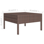 5 részes barna polyrattan kerti bútorszett párnákkal 5