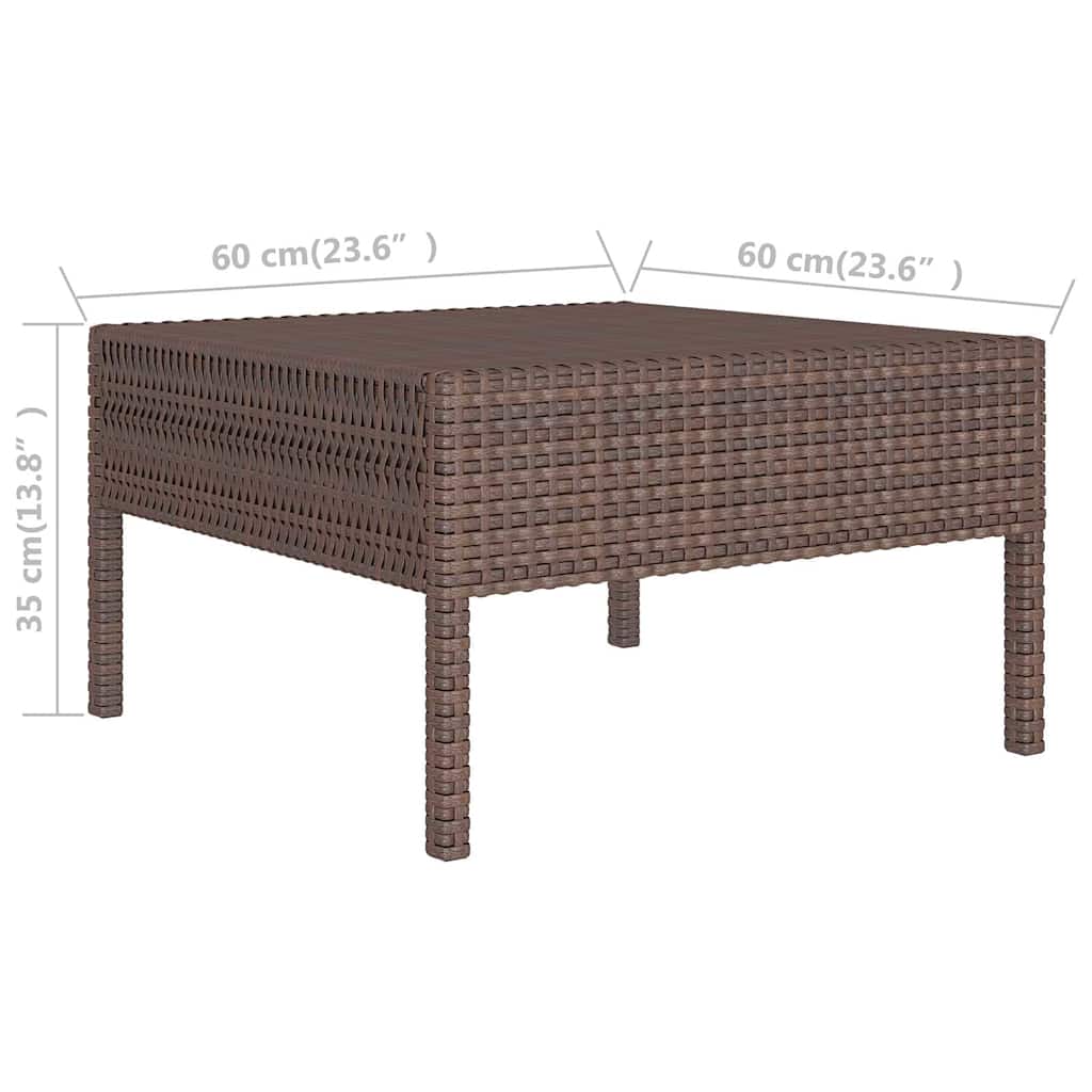 5 részes barna polyrattan kerti bútorszett párnákkal 5