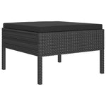 5 részes fekete polyrattan kerti ülőgarnitúra párnákkal 3