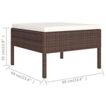 6 részes barna polyrattan kerti bútorszett párnákkal 8