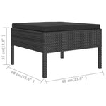 5 részes fekete polyrattan kerti ülőgarnitúra párnákkal 9
