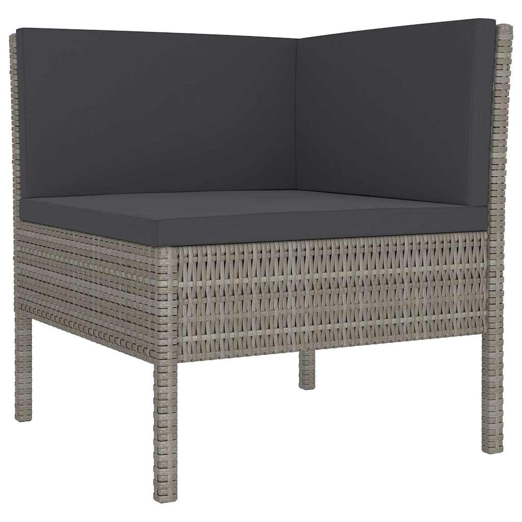 8 részes szürke polyrattan kerti ülőgarnitúra párnákkal 5