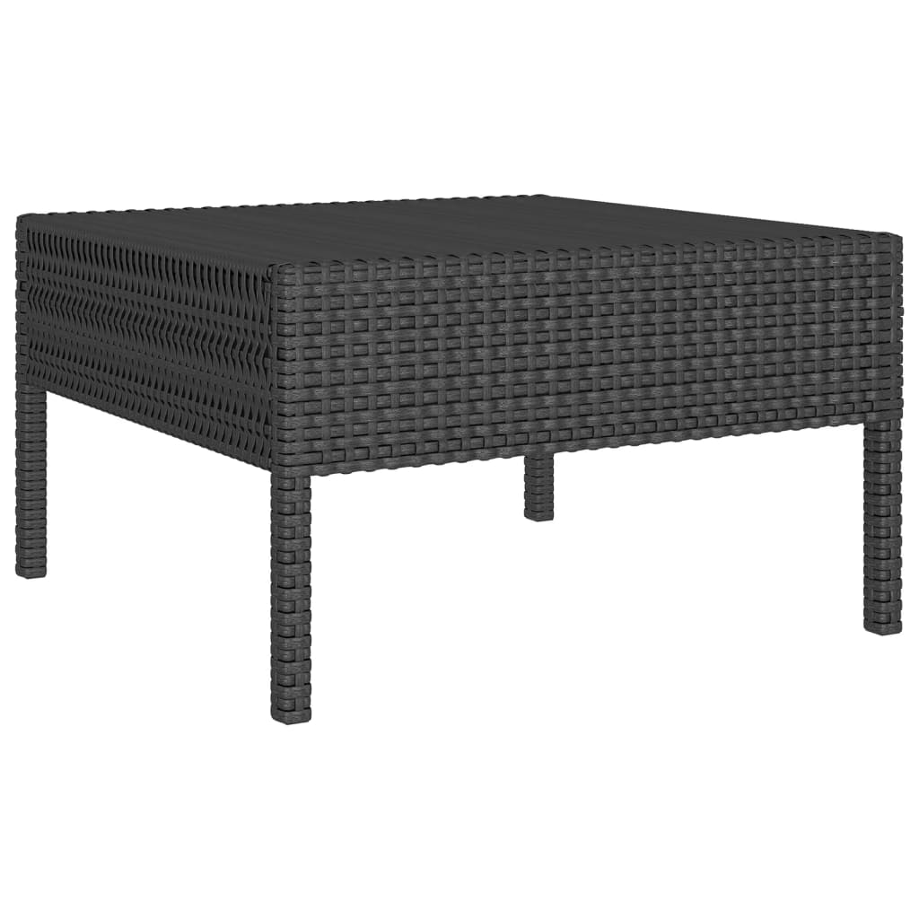 9 részes fekete polyrattan kerti ülőgarnitúra párnákkal 4