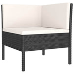 11 részes fekete polyrattan kerti ülőgarnitúra párnákkal 4