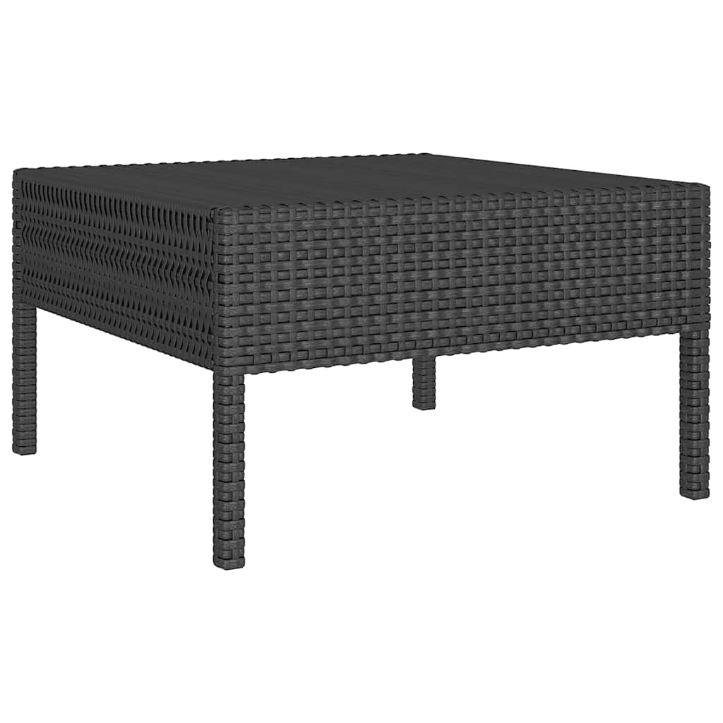 8 részes fekete polyrattan kerti ülőgarnitúra párnákkal 4