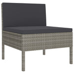 12 részes szürke polyrattan kerti ülőgarnitúra párnákkal 3