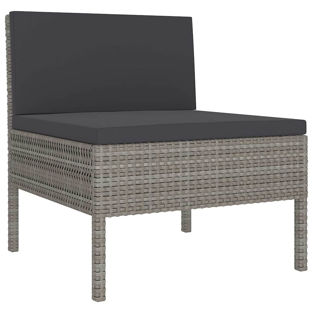 12 részes szürke polyrattan kerti ülőgarnitúra párnákkal 3