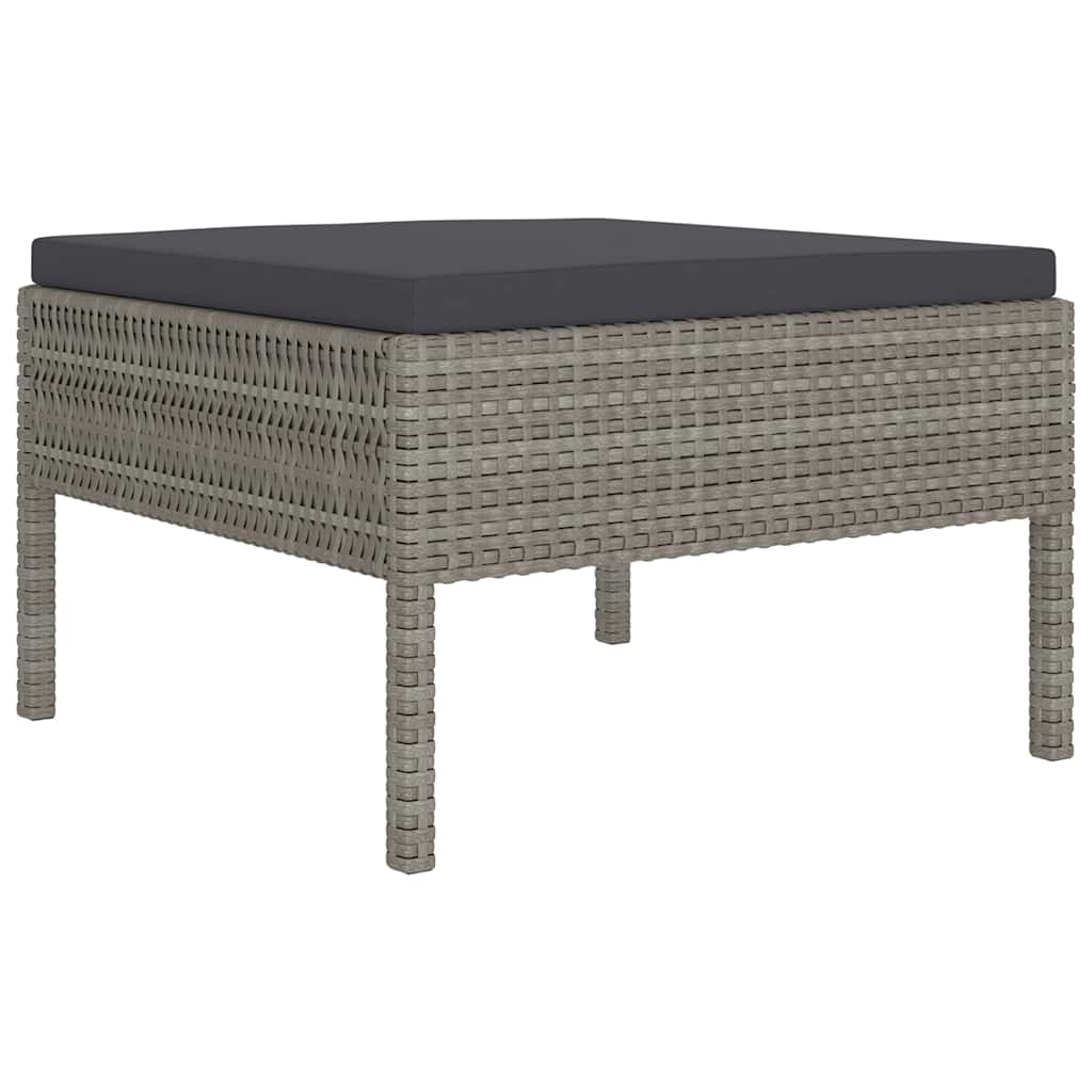 12 részes szürke polyrattan kerti ülőgarnitúra párnákkal 3