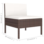 8 részes barna polyrattan kerti bútorszett párnákkal 10