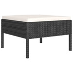 10 részes fekete polyrattan kerti ülőgarnitúra párnákkal 3