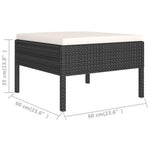 10 részes fekete polyrattan kerti ülőgarnitúra párnákkal 7