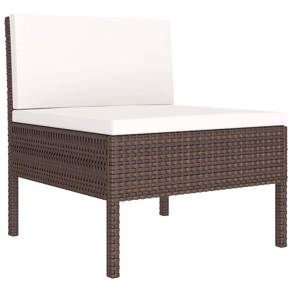 8 részes barna polyrattan kerti bútorszett párnákkal 5