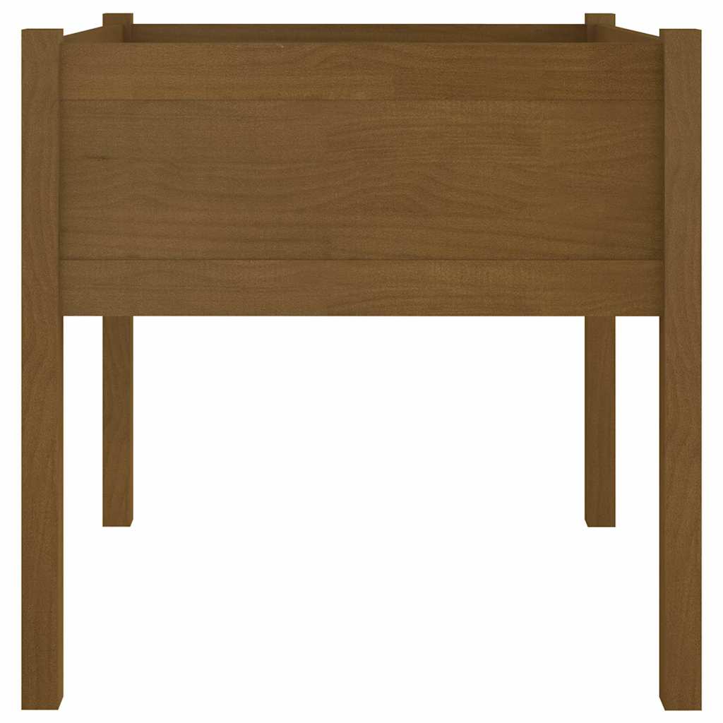 2 db mézbarna tömör fenyőfa kerti virágtartó 70 x 70 x 70 cm 5