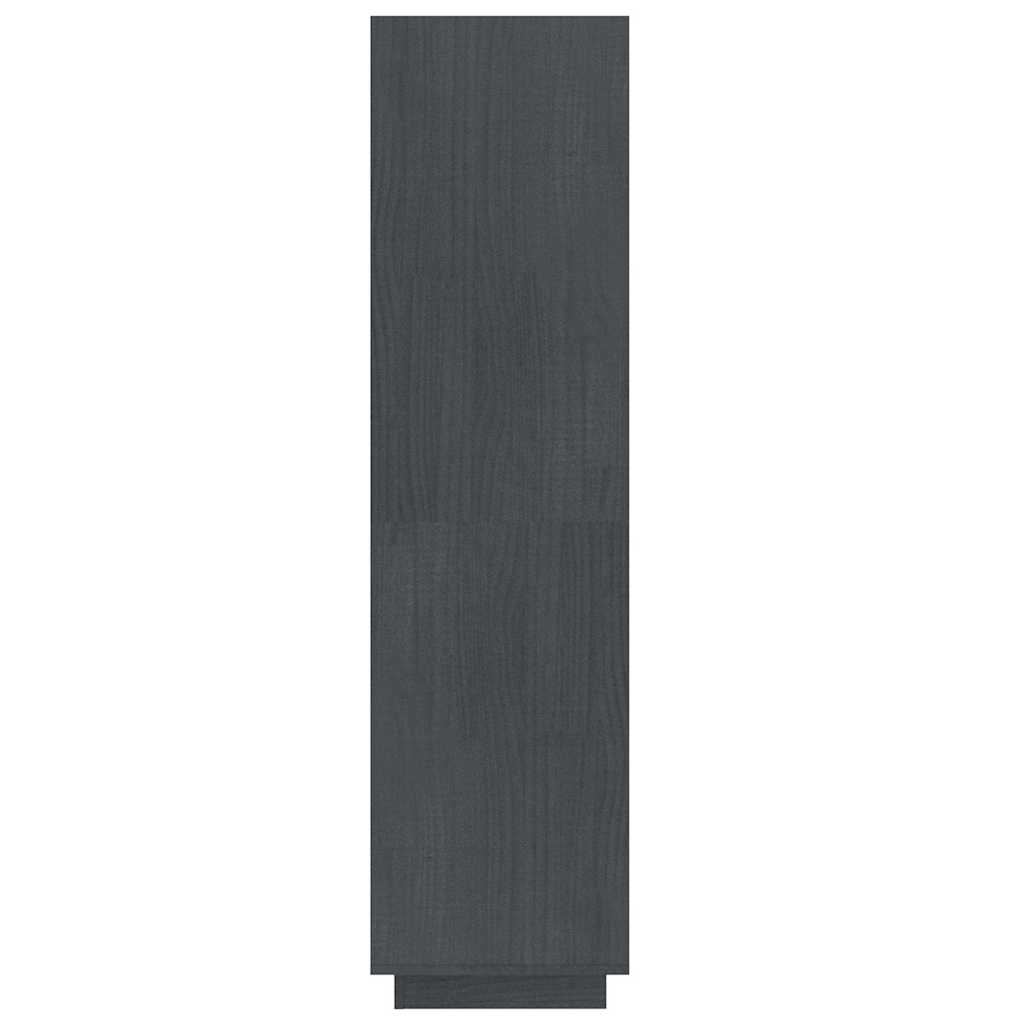 Szürke tömör fenyőfa könyvszekrény/térelválasztó 60x35x135 cm 6