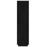 Fekete tömör fenyőfa könyvszekrény/térelválasztó 60x35x135 cm 6