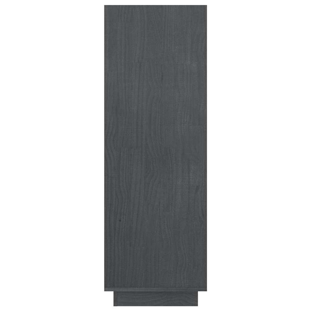 Szürke tömör fenyőfa könyvszekrény/térelválasztó 80x35x103 cm 6
