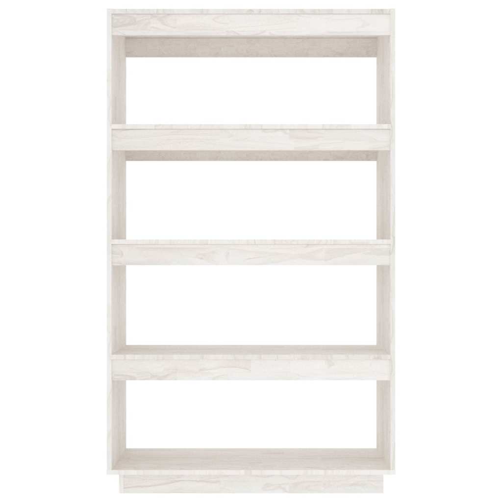 Fehér tömör fenyőfa könyvszekrény/térelválasztó 80x35x135 cm 5
