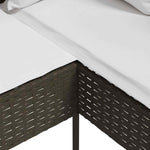 Barna polyrattan L-alakú kanapé párnával 6