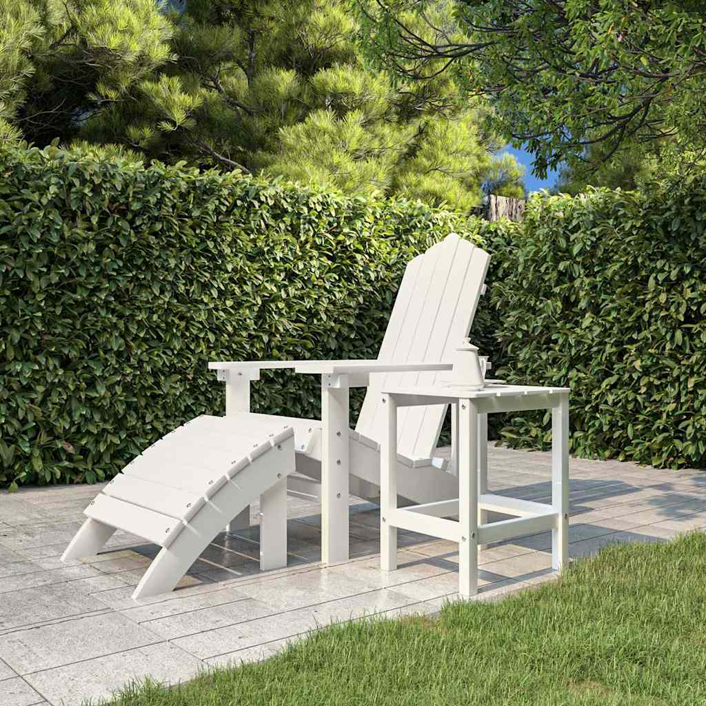 Fehér HDPE kerti adirondack asztal 38 x 38 x 46 cm 3
