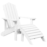 Fehér HDPE kerti adirondack szék lábtartóval 2