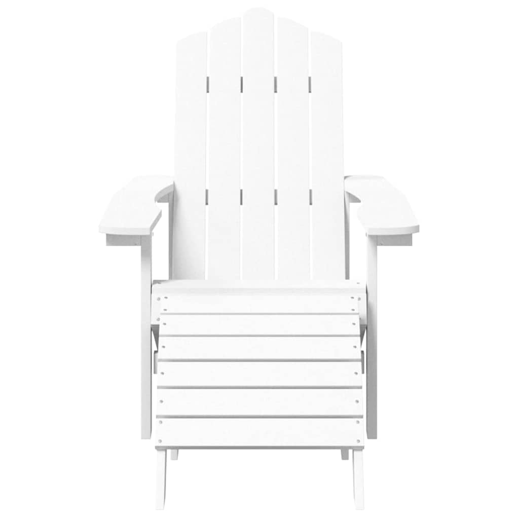 Fehér HDPE kerti adirondack szék lábtartóval 3
