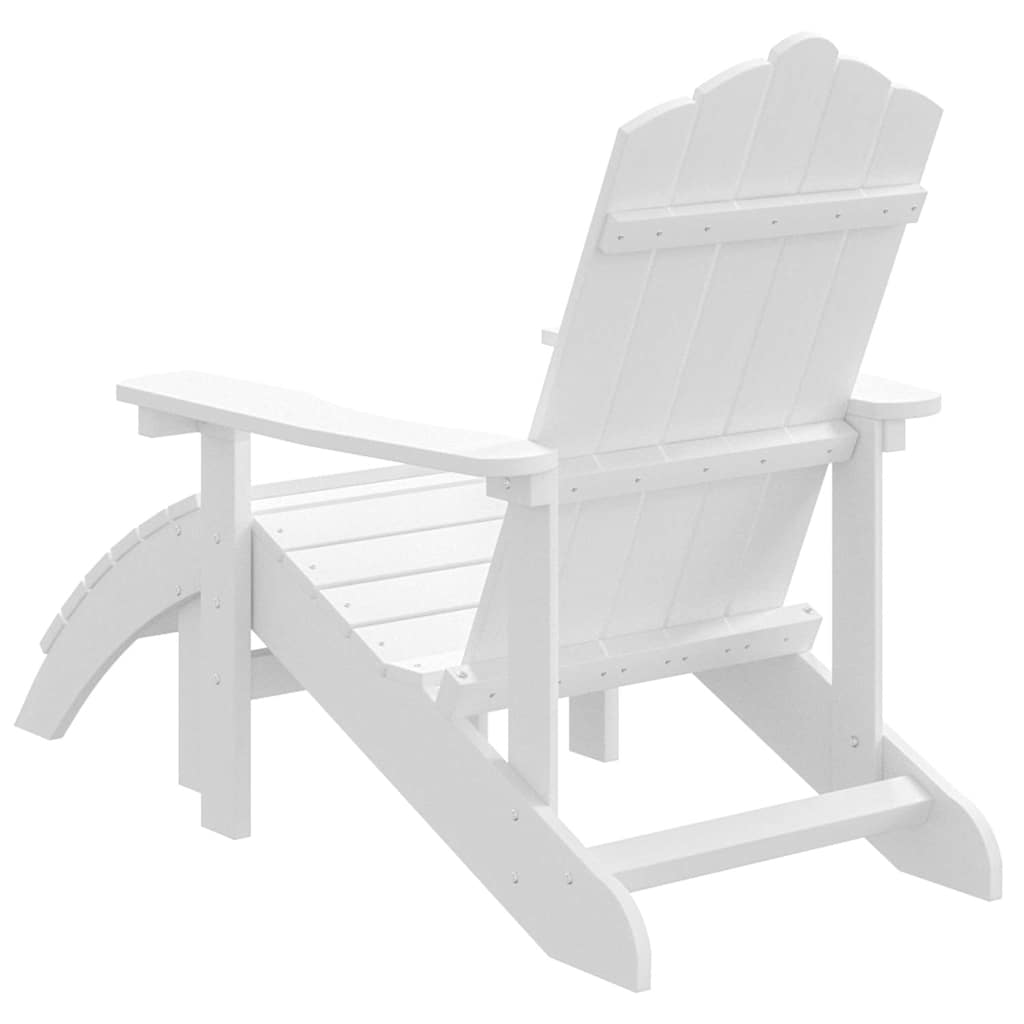 Fehér HDPE kerti adirondack szék lábtartóval 5