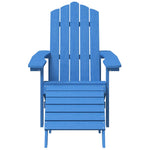 Vízkék HDPE kerti adirondack szék lábtartóval 3