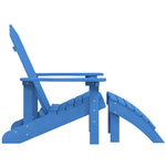 Vízkék HDPE kerti adirondack szék lábtartóval 4