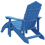 Vízkék HDPE kerti adirondack szék lábtartóval 5