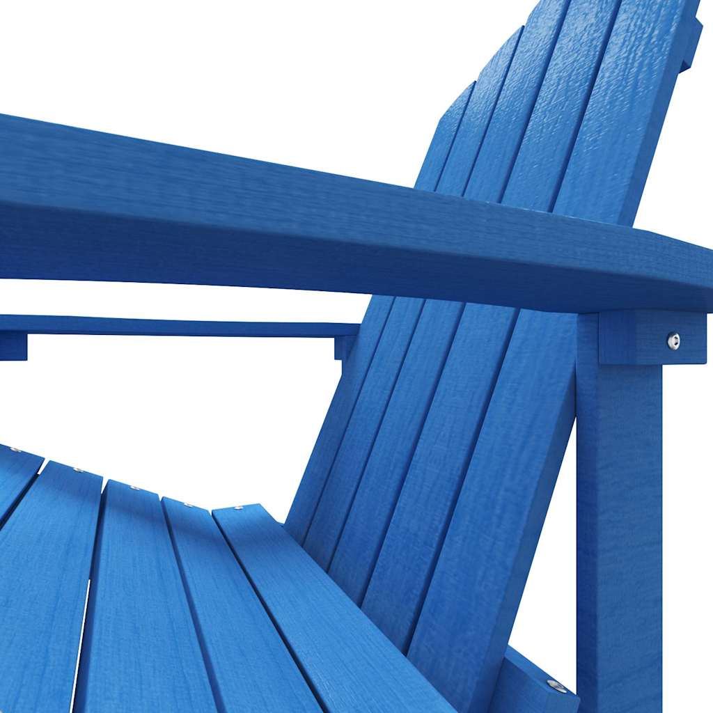 Vízkék HDPE kerti adirondack szék lábtartóval 6