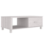 HAMAR fehér tömör fenyőfa dohányzóasztal 100 x 55 x 35 cm 2