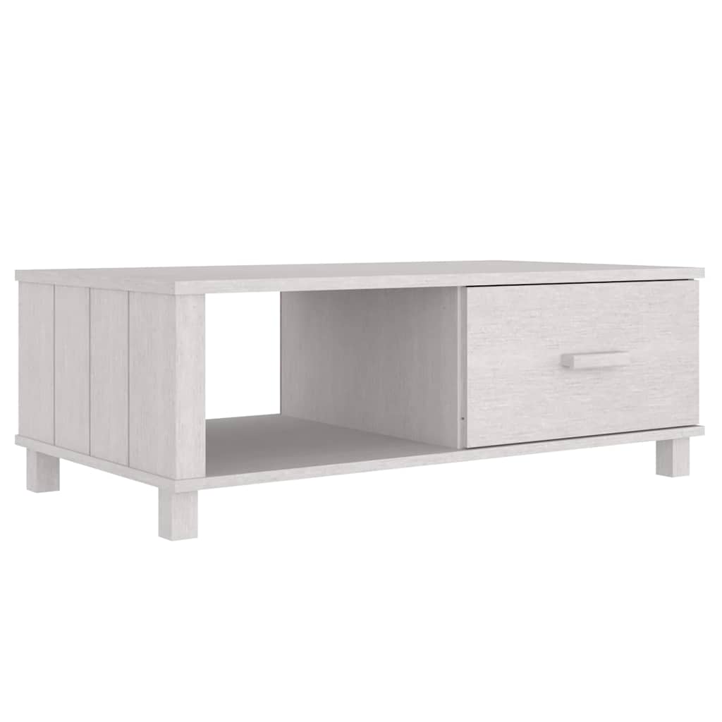 HAMAR fehér tömör fenyőfa dohányzóasztal 100 x 55 x 35 cm 2