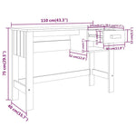 HAMAR sötétszürke tömör fenyőfa íróasztal 110 x 40 x 75 cm 9