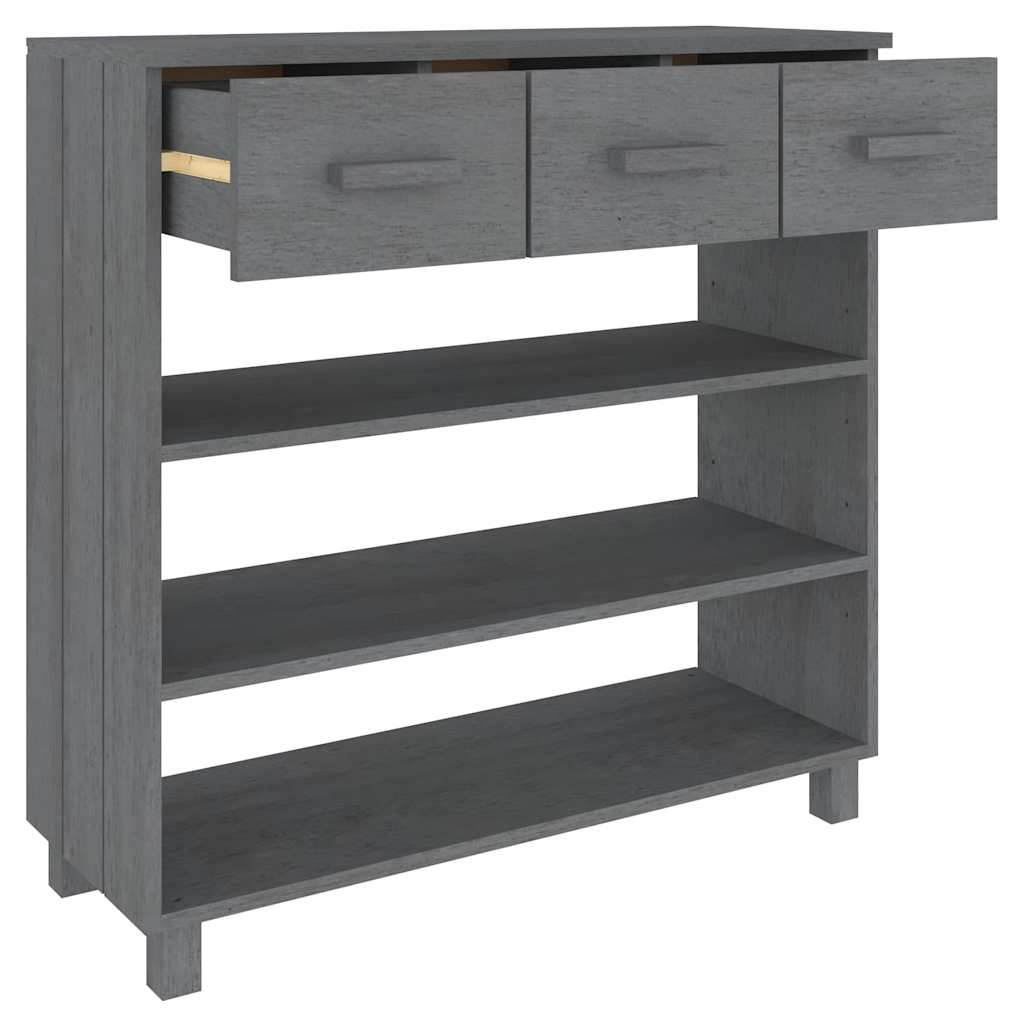 HAMAR sötétszürke tömör fenyőfa tálalóasztal 90 x 35 x 90 cm 7