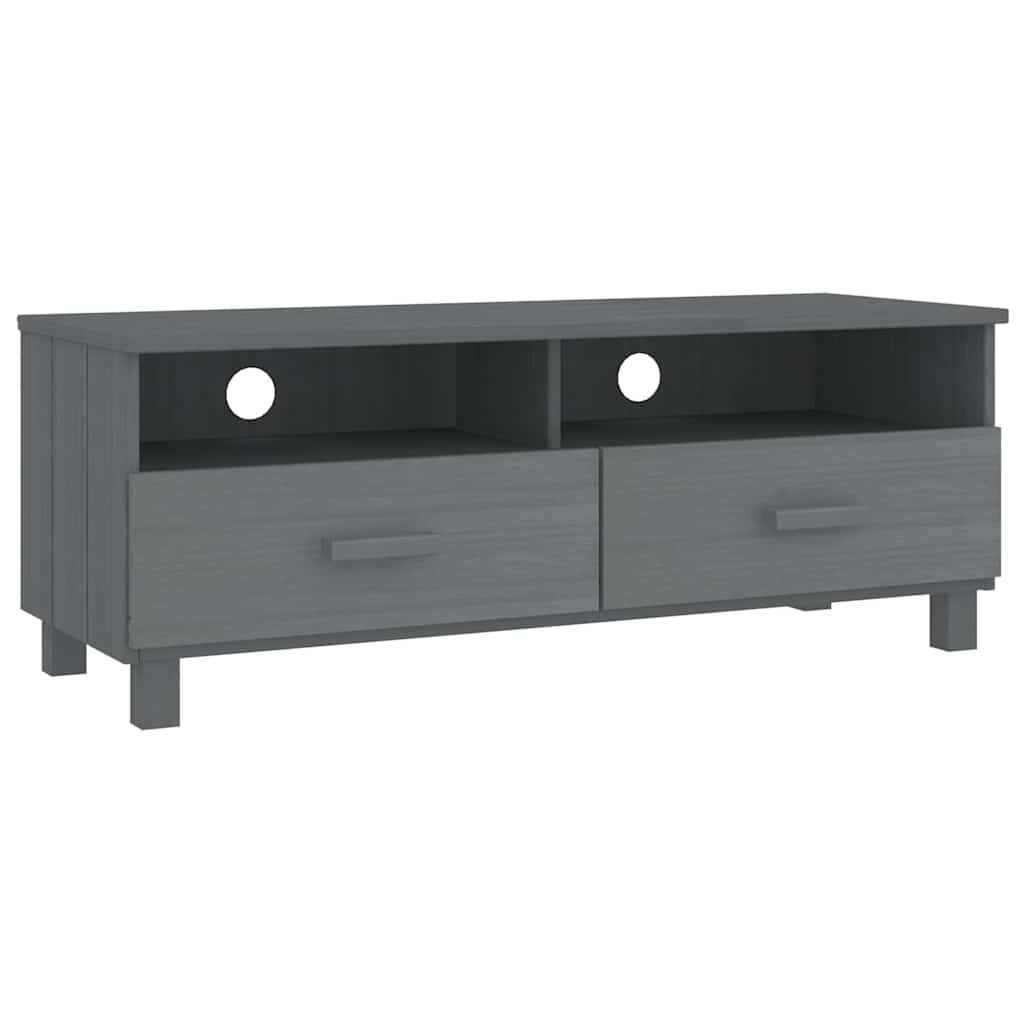 HAMAR sötétszürke tömör fenyőfa TV-szekrény 106 x 40 x 40 cm 2