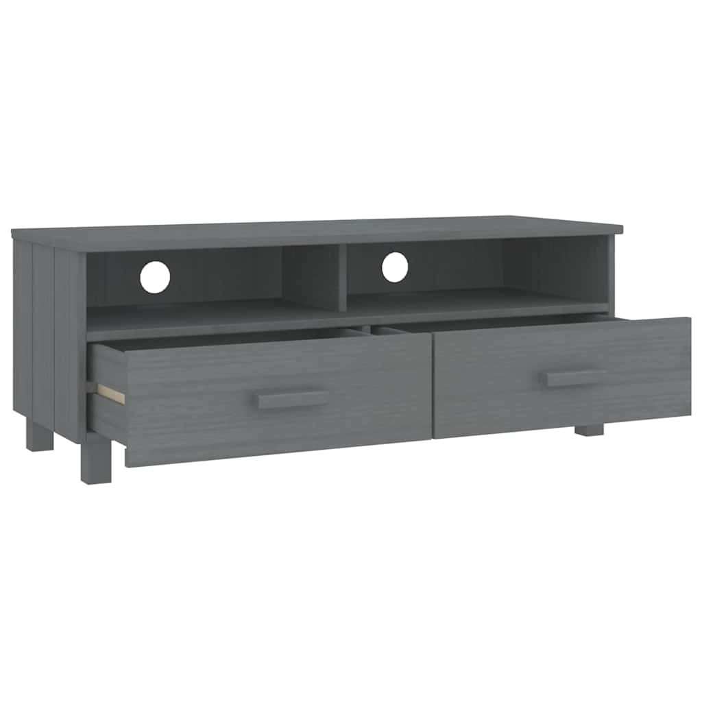 HAMAR sötétszürke tömör fenyőfa TV-szekrény 106 x 40 x 40 cm 5