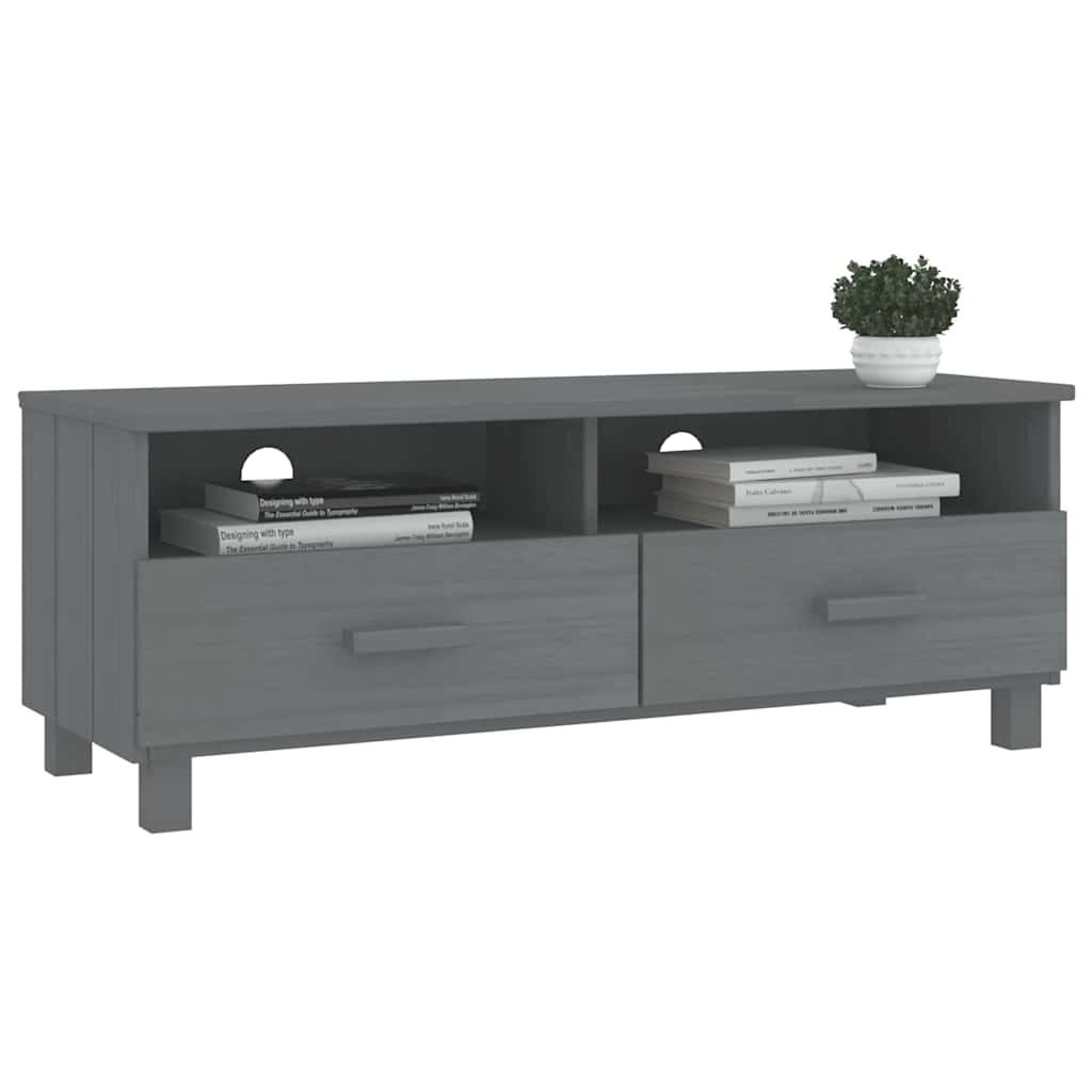 HAMAR sötétszürke tömör fenyőfa TV-szekrény 106 x 40 x 40 cm 6