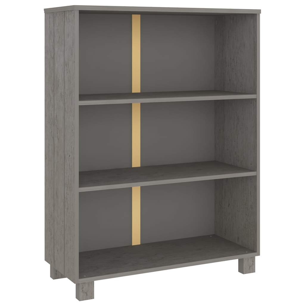 HAMAR világosszürke tömör fenyőfa könyvszekrény 85x35x112 cm 2