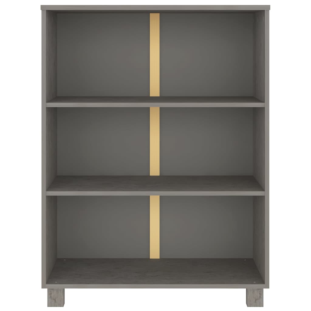 HAMAR világosszürke tömör fenyőfa könyvszekrény 85x35x112 cm 3
