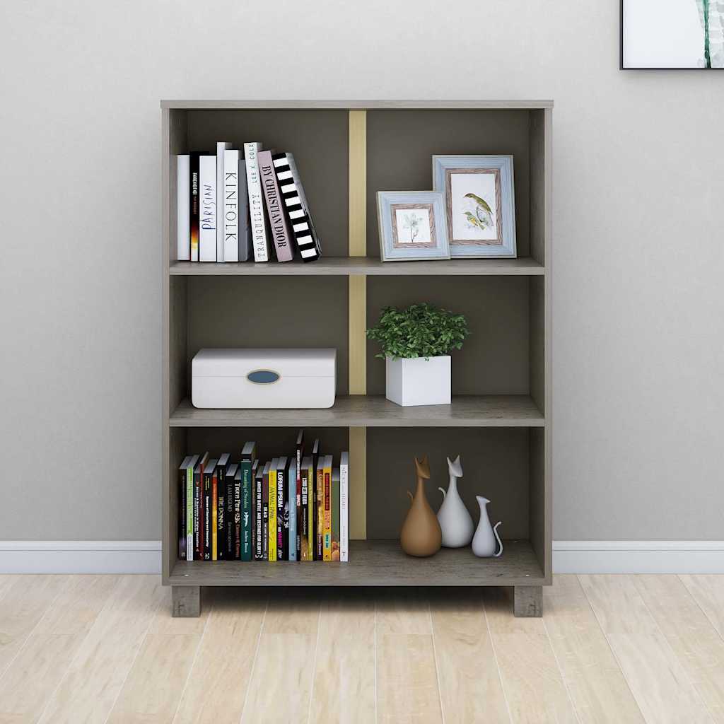 HAMAR világosszürke tömör fenyőfa könyvszekrény 85x35x112 cm 5