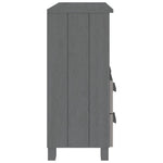 HAMAR sötétszürke tömör fenyőfa tálalószekrény 85 x 35 x 80 cm 6