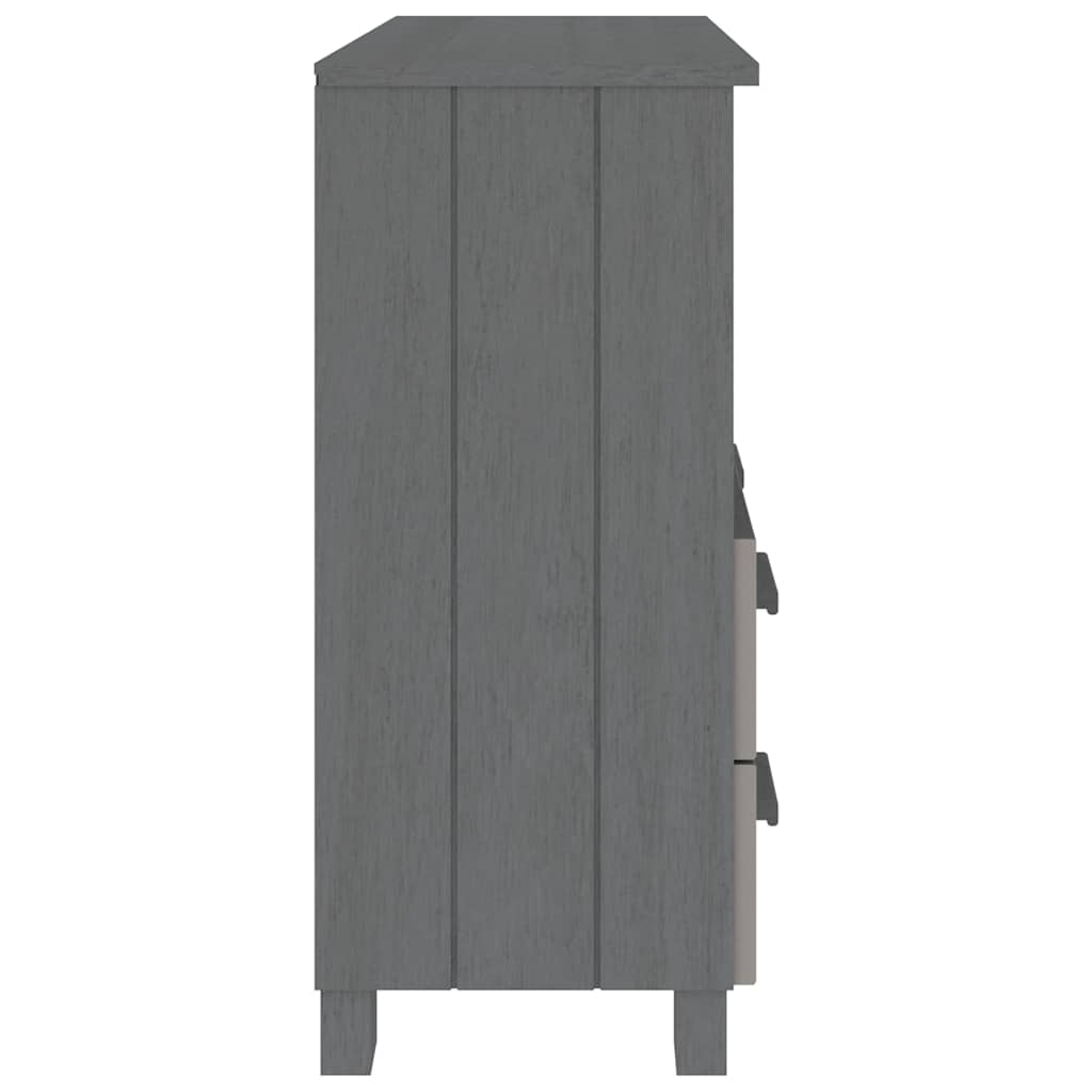 HAMAR sötétszürke tömör fenyőfa tálalószekrény 85 x 35 x 80 cm 6